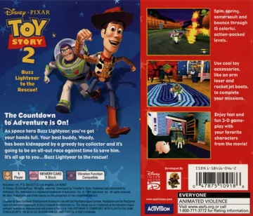 Disney-Pixar Toy Story 2 - Buzz Lightyear to the Rescue! (US) box cover back